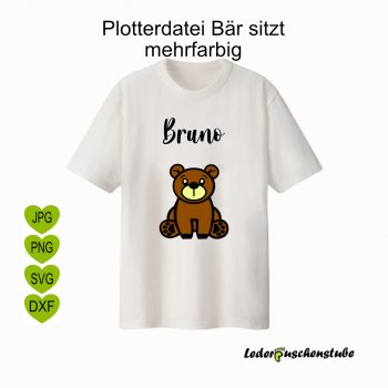 Bär sitzt Plotterdatei Vorschau – SVG zum Plotten